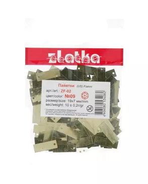 Пайетки Zlatka прямоугольные д.0,7х1,9см 10г (золото) арт. ПЕО-36-1-40261 Пайетки Zlatka прямоугольные д.0,7х1,9см 10г (золото) арт. ПЕО-36-1-40261