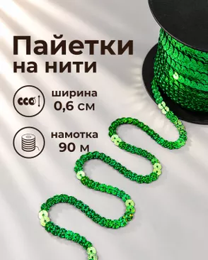 Тесьма-пайетка на нити ш.0,6см ~90м арт. ПЕОК-7-6-49343.006 Тесьма-пайетка на нити ш.0,6см ~90м арт. ПЕОК-7-6-49343.006