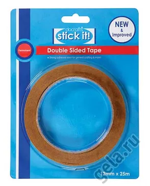 Клейкая лента, двусторонняя, STICK IT, 12 мм х 25 м арт. ГЕЛ-3494-1-ГЕЛ0060078